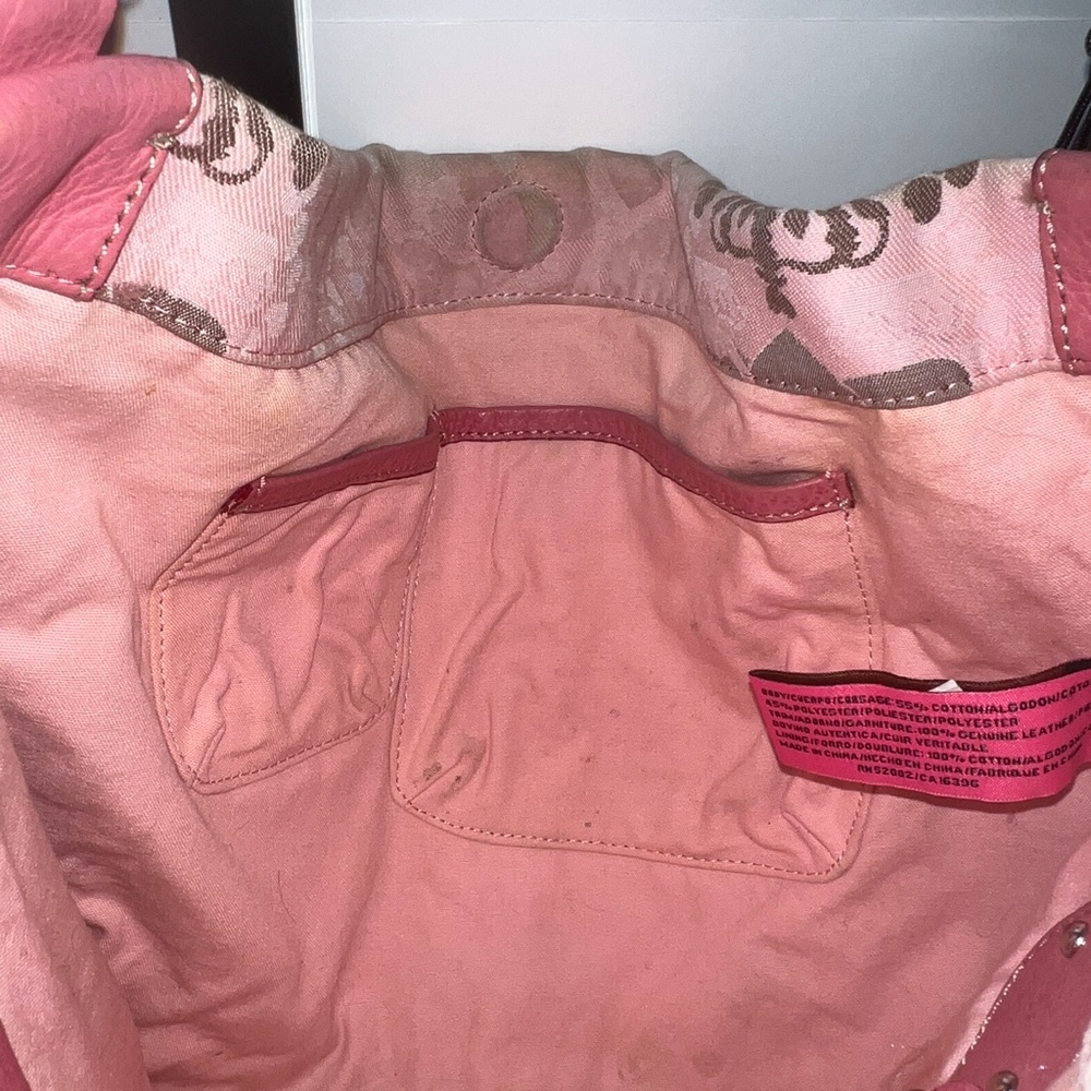 Vintage Pink Juicy Couture Purse Satchel Bag Wordy y2k preloved - Picture 10 of 11